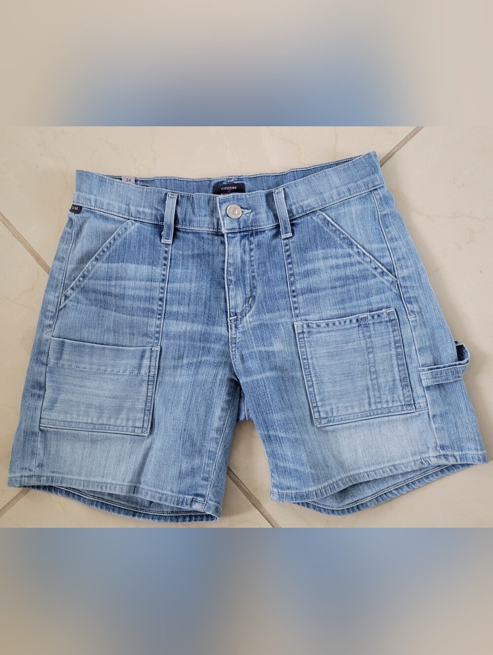 Citizens of Humanity Denim Carpenter Shorts Size 24 Utility Pocket Designer